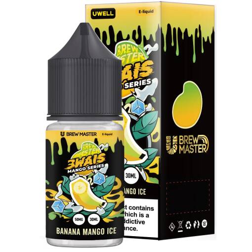 UWELL - سلسلة 3WEIS - BANANA MANGO ICE - SALT - 30ML 1 بريميوم يو ويل - سلسلة 3 وايس - ايس موز مانجا - نيكوتين سولت - 30 مل - منتج تبخير عالي الجودة متوفر في مصر