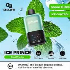 GEEK BAR ICE PRINCE - COOL MINT ICE - 50000 PUFFS - ( RECHARGEABLE )