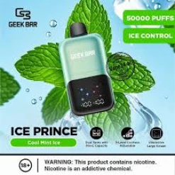 GEEK BAR ICE PRINCE - COOL MINT ICE - 50000 PUFFS - ( RECHARGEABLE )