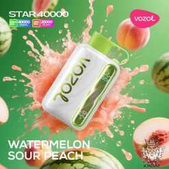 Vozol  disposable star 40000 puff - watermelon sour peach - ( rechargeable )