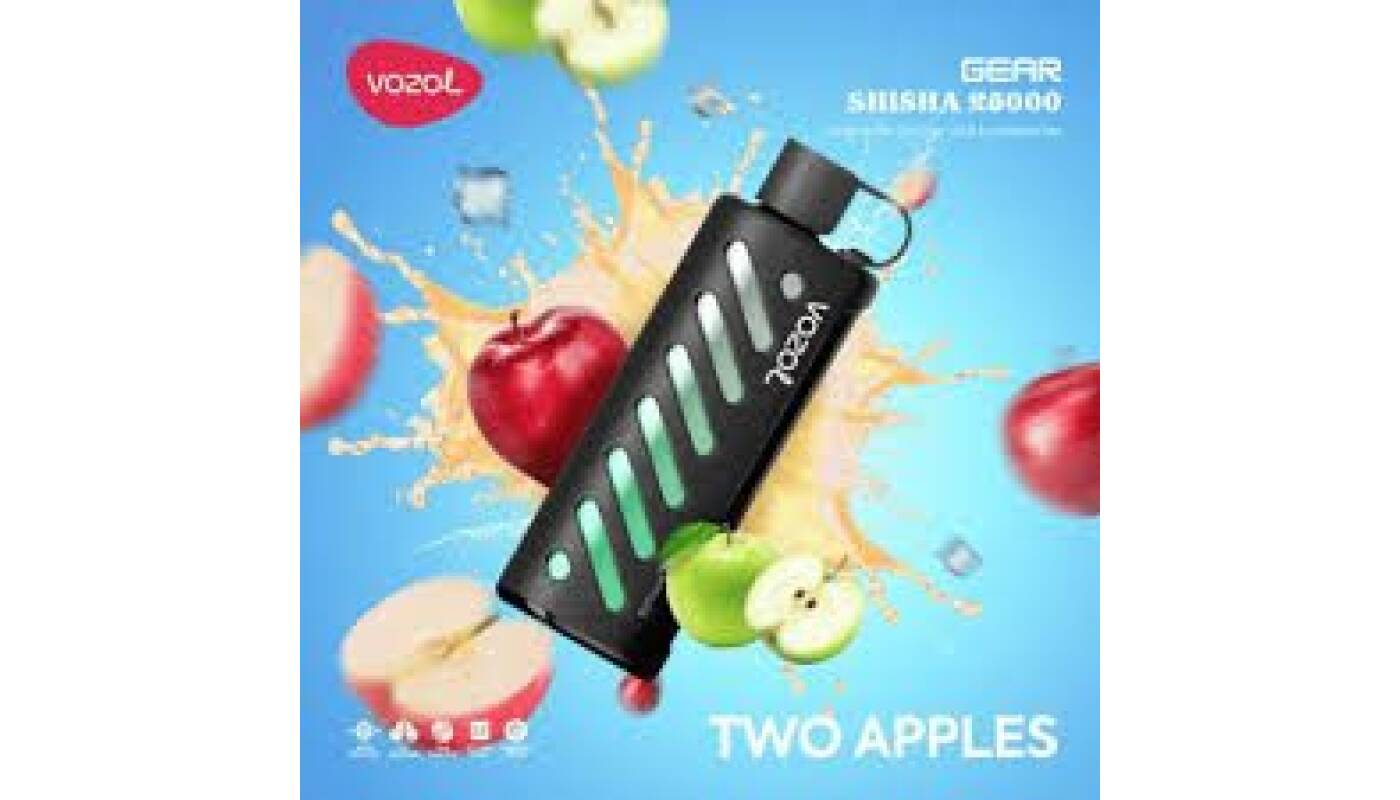 شيشة جير Vozol، ٢٥٠٠٠ سحبة - بطعم التفاحتين - (قابلة لإعادة التوصيل) - Beta Vape