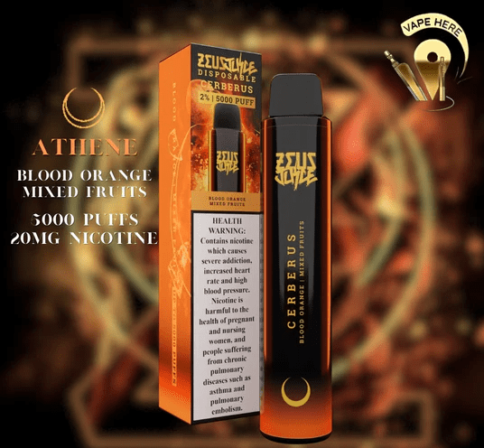 Zeus Juice Disposable - Cerberus - BloodOrange MixedBerries - 5000 PUFF - 20 MG ( RECHARGABLE ) 1 Zeus Juice Disposable - Cerberus - BloodOrange MixedBerries - 5000 PUFF - 20 MG ( RECHARGABLE )