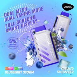 Vozol Gear Power 20000 puff - Blueberry Storm - ( RECHARGEABLE )
