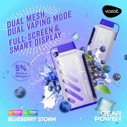 Vozol Gear Power 20000 puff - Blueberry Storm - ( RECHARGEABLE )