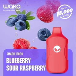 Waka Smash Disposable 15000 puff - Blueberry sour raspberry -  RECHARGEABLE )