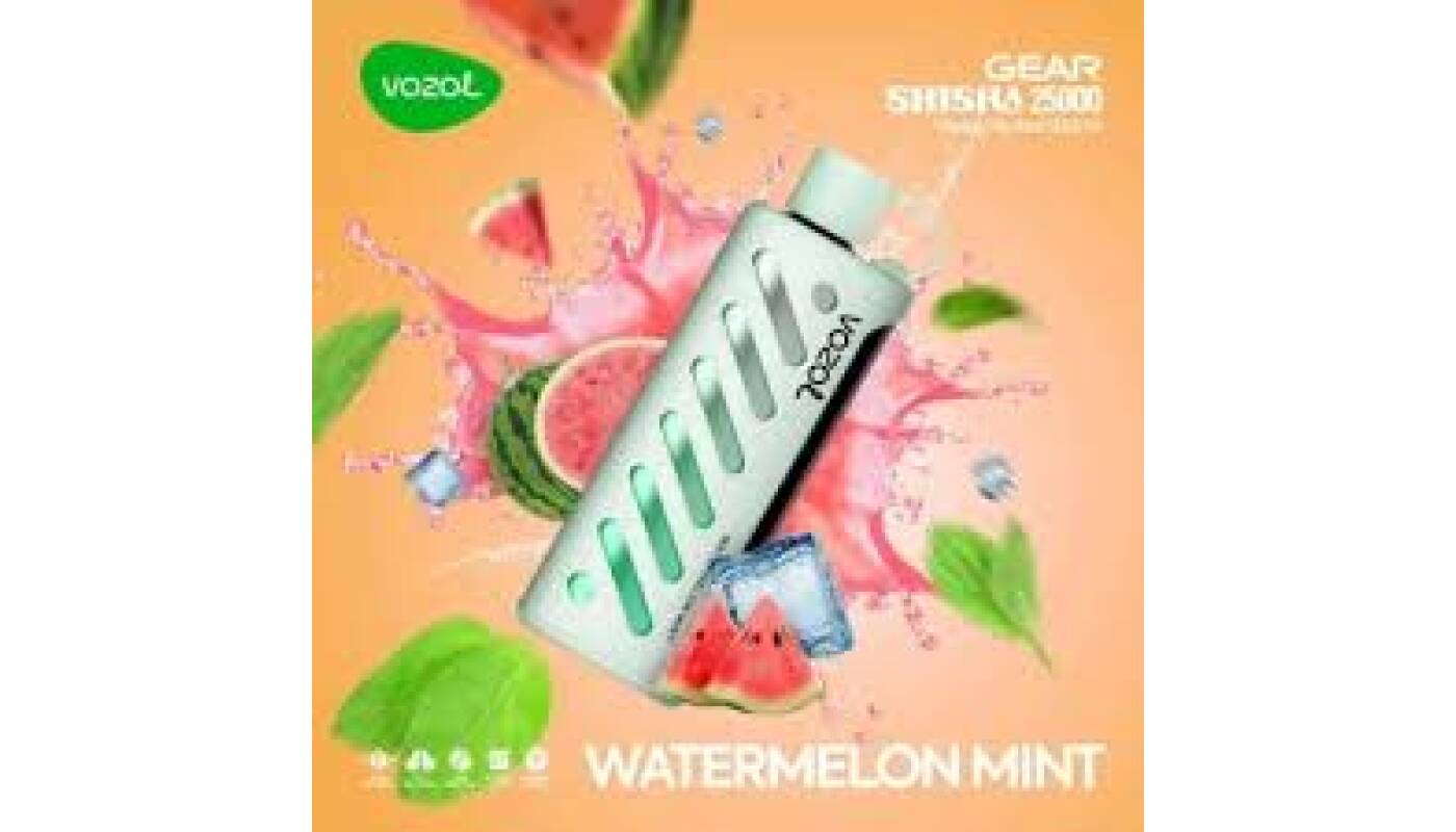 شيشة جير Vozol، ٢٥٠٠٠ سحبة - بطعم البطيخ والنعناع - (قابلة لإعادة التوصيل) - Beta Vape