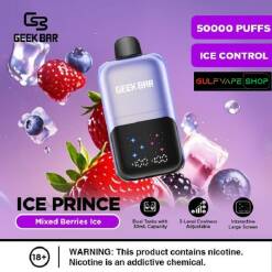 GEEK BAR ICE PRINCE - MIXED BERRIES ICE - 50000 PUFFS - ( RECHARGEABLE )