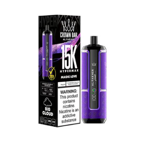 ALFAKHER CROWN BAR HyperMax Disposable 15000 puff - DTL - MAGIC LOVE - ( RECHAGEABLE ) 1 ALFAKHER CROWN BAR HyperMax Disposable 15000 puff - DTL - MAGIC LOVE - ( RECHAGEABLE )