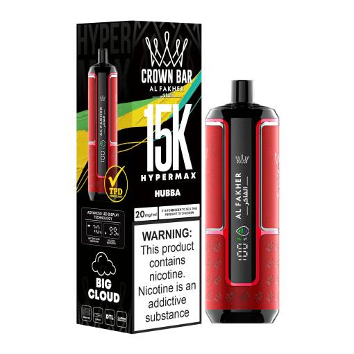 ALFAKHER CROWN BAR HyperMax Disposable 15000 puff - DTL - HUBBA - ( RECHAGEABLE )