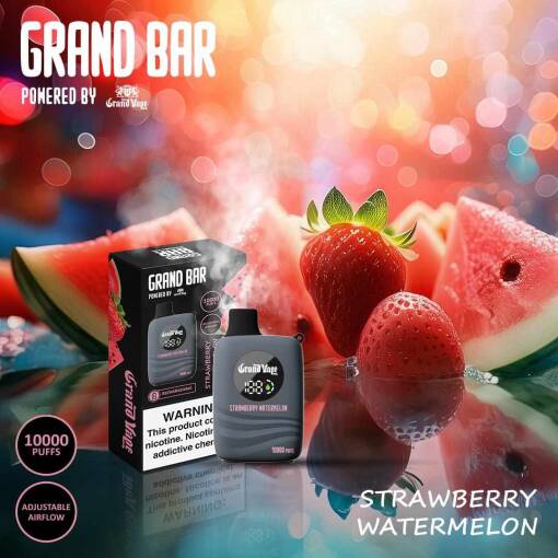 Grand Bar Disposable 10000 puff - Strawberry Watermelon - ( RECHARGEABLE )