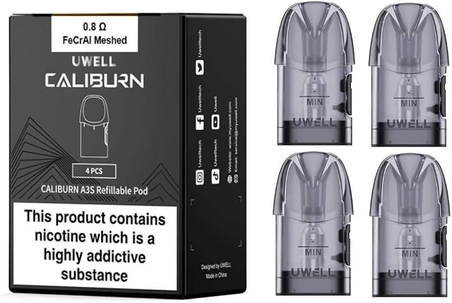 uwell caliburn a3 cartridge UWELL CALIBURN A3 0.8 ohm Replacement Cartridges (1 PCS) Beta Vape