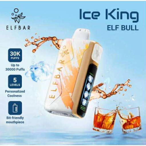ELFBAR ICE KING 30000 سحبة - ELF BULL - (قابلة لإعادة التوصيل)