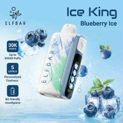 ELFBAR ICE KING 30000 puff - Blueberry Ice - ( RECHARGEABLE )