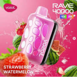 Vozol سحبة راف ٤٠٠٠٠ للاستخدام مرة واحدة - بطعم الفراولة والبطيخ - (قابلة لإعادة التوصيل)