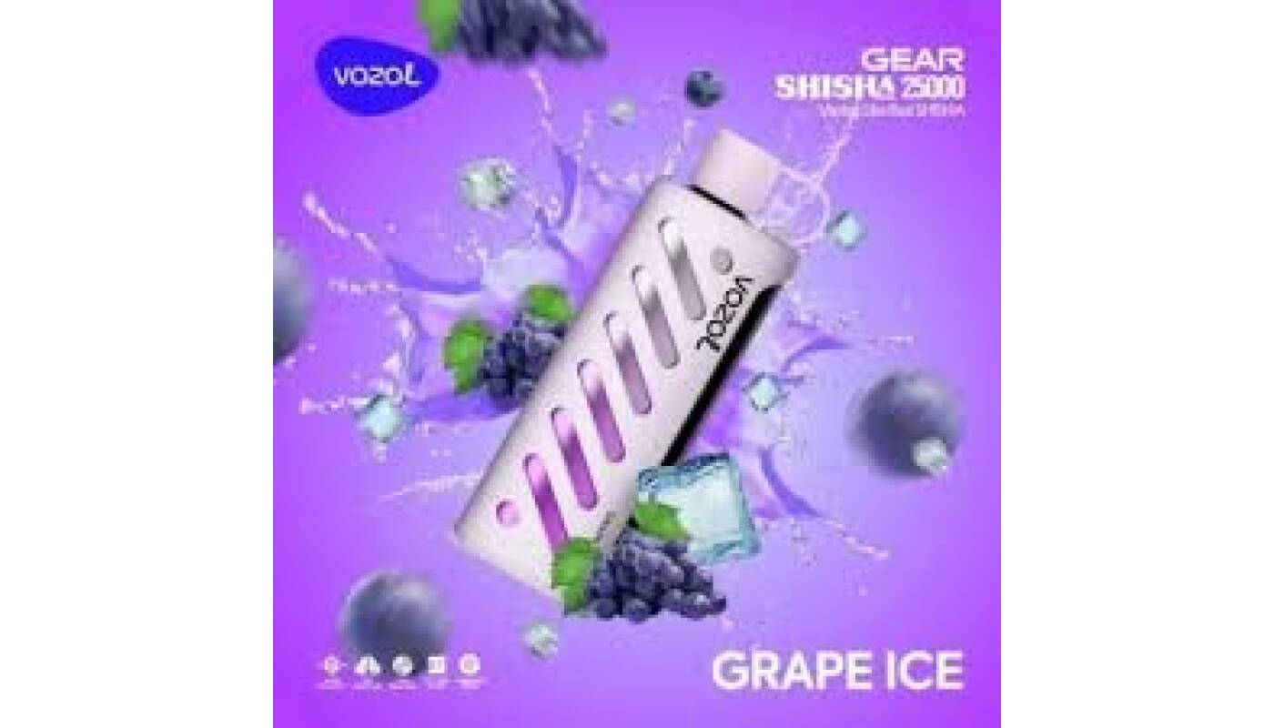 شيشة جير Vozol، ٢٥٠٠٠ سحبة - بطعم عنب مآيس - (قابلة لإعادة التوصيل) - Beta Vape