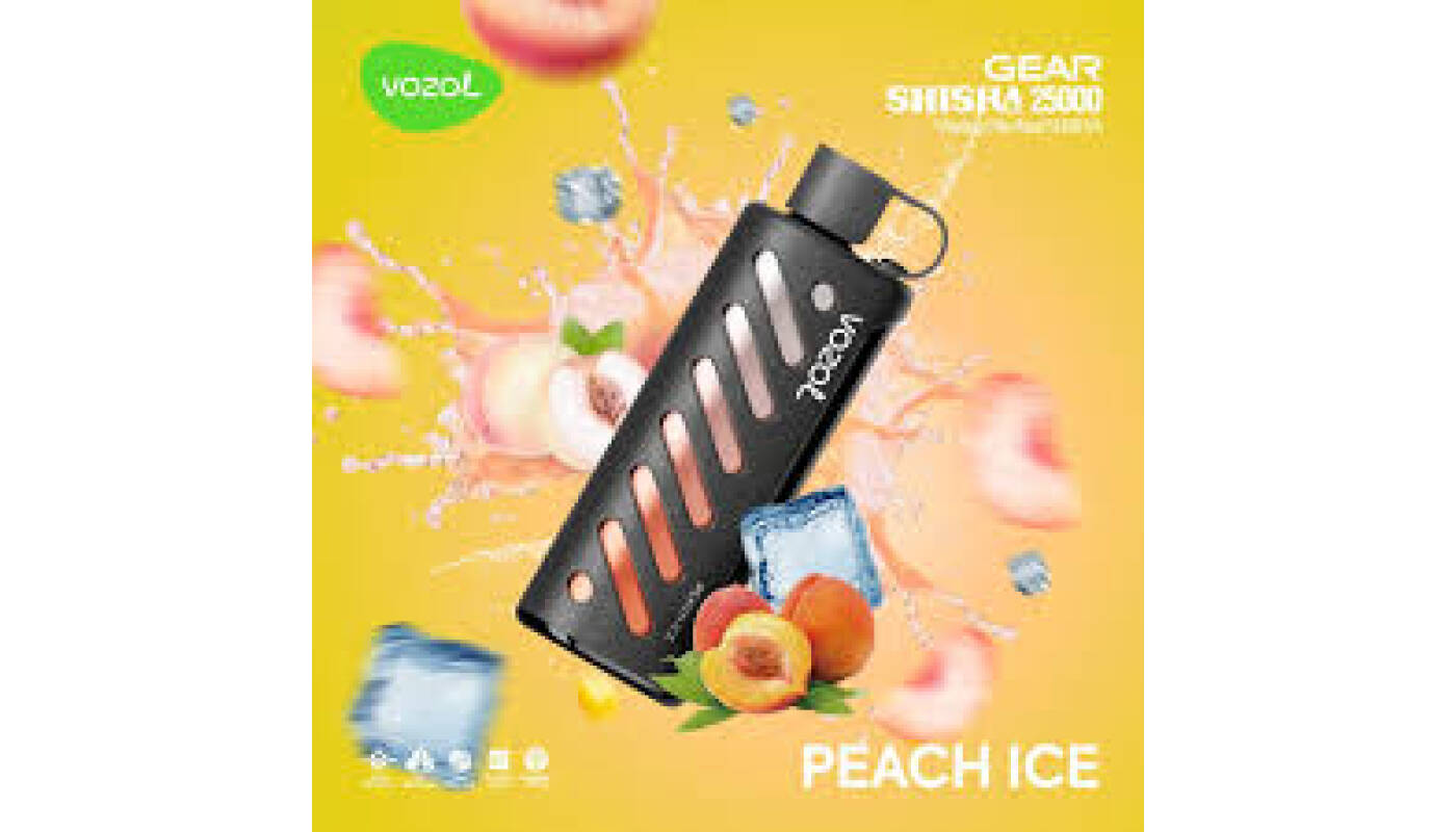 شيشة جير Vozol، ٢٥٠٠٠ سحبة - بطعم الخوخ المآيس - (قابلة لإعادة التوصيل) - Beta Vape