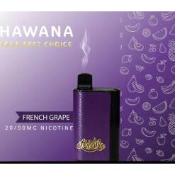 HAWANA PATRONE BAR 6500 سحبة للاستخدام مرة واحدة - طعم العنب الفرنسي - (قابلة لإعادة التوصيل) 50 ملغ