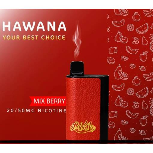 HAWANA PATRONE BAR 6500 سحبة للاستخدام مرة واحدة - بطعم التوت المختلط - (قابلة لإعادة التوصيل) 50 ملغ