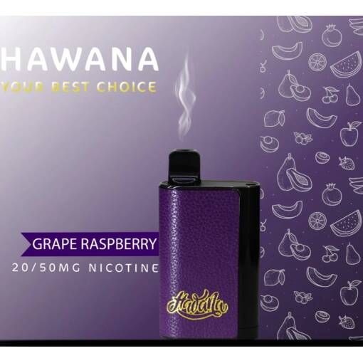 HAWANA PATRONE BAR Disposable 6500 puff - GRAPE RASPBERRY  - ( RECHARGEABLE ) 50 MG