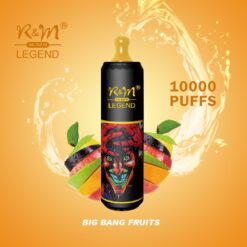 TORNADO K&M LEGEND 10000 سحبة للاستخدام مرة واحدة - فاكهة كبيرة BANG - (قابلة لإعادة التوصيل)