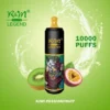 TORNADO K&M LEGEND 10000 سحبة للاستخدام مرة واحدة - طعم الكيوي والباشن فروت - (قابلة لإعادة التوصيل)