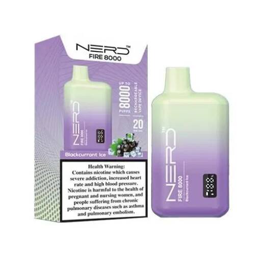 NERD Disposable 8000 PUFF - BLACKCRANTE ICE - 20 MG (قابلة لإعادة التوصيل) 1 NERD Disposable 8000 PUFF - BLACKCRANTE ICE - 20 MG (قابلة لإعادة التوصيل)