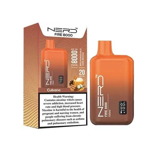 NERD Disposable 8000 PUFF - CUBANO - 20 MG (قابلة لإعادة التوصيل) 1 NERD Disposable 8000 PUFF - CUBANO - 20 MG (قابلة لإعادة التوصيل)