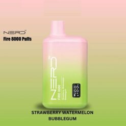 لبان الفراولة والبطيخ NERD للاستخدام مرة واحدة 8000 PUFF - 20 ملغ (قابلة لإعادة التوصيل)
