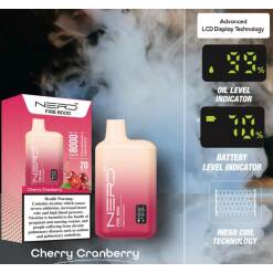 NERD Disposable 8000 PUFF - CHERRY CRANBERRY - 20 MG (قابلة لإعادة التوصيل)