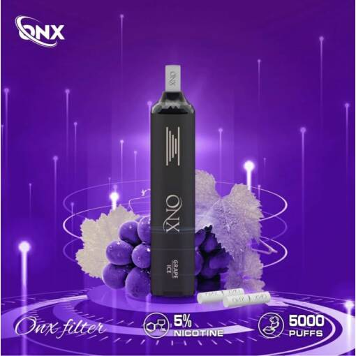 ONX Disposable 5000 PUFF - GRAPE ICE - 50 ملغ (غير قابلة لإعادة التوصيل)
