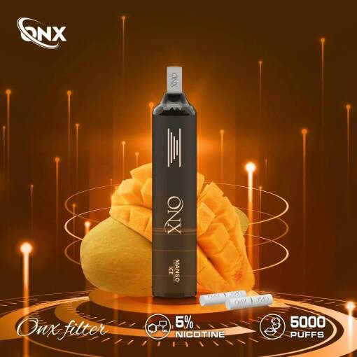 ONX Disposable 5000 PUFF - MANGO ICE - 50 MG (غير قابلة لإعادة التوصيل)