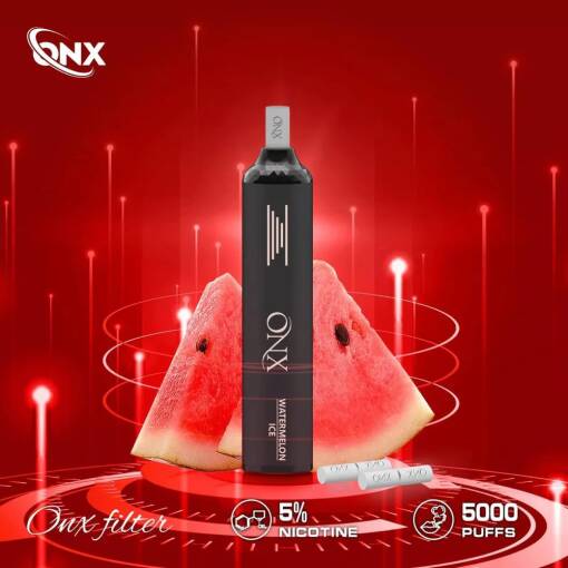 ONX Disposable 5000 PUFF - طعم البطيخ المآيس - 50 ملغ (غير قابلة لإعادة التوصيل)