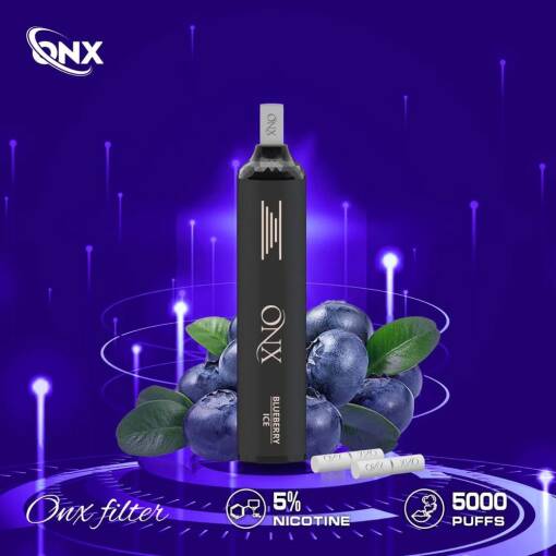 ONX Disposable 5000 PUFF - BLUEBERRY ICE - 50 ملغ (غير قابلة لإعادة التوصيل)