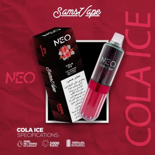 NEO Disposable 5000 PUFF - COLA ICE - 50 MG (قابلة لإعادة التوصيل)