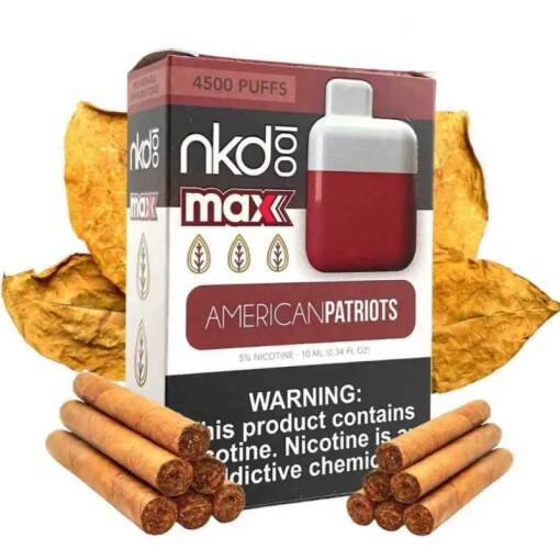 NKD 100 MAX Disposable 4500 PUFF - AMERICAN PATRIOTS - 50 MG ( RECHARGABLE )