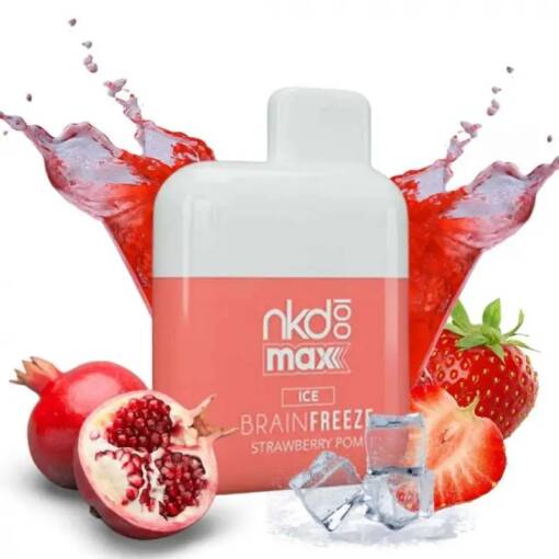 NKD 100 MAX Disposable 4500 PUFF - STRAWBERRY POMP ICE - 50 MG (قابلة لإعادة التوصيل)