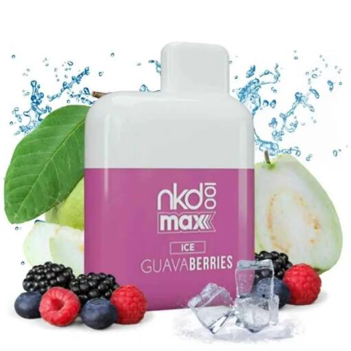 NKD 100 MAX Disposable 4500 PUFF - GUAVA BERRIES ICE - 50 MG (قابلة لإعادة التوصيل)