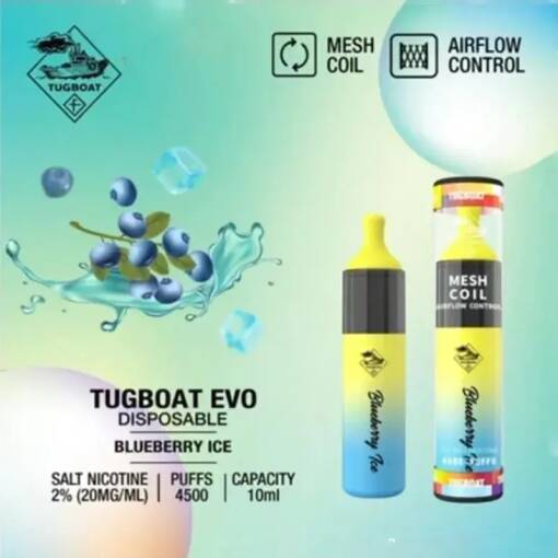 Tugboat Disposable - Blueberry ice - 4500 Puffs