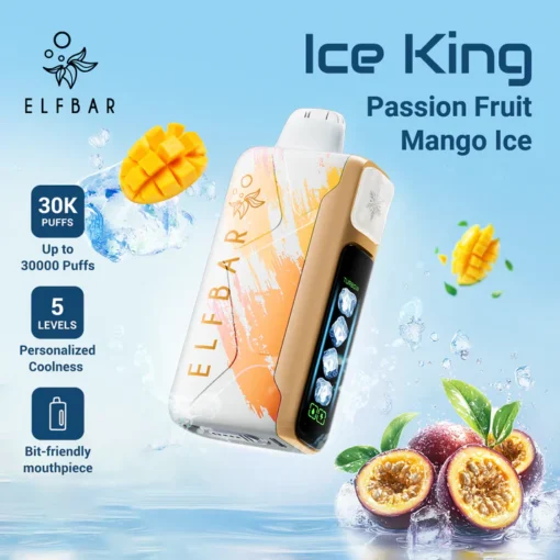 ELFBAR ICE KING 30000 puff - PASSION FRUIT MANGO - ( RECHARGEABLE )
