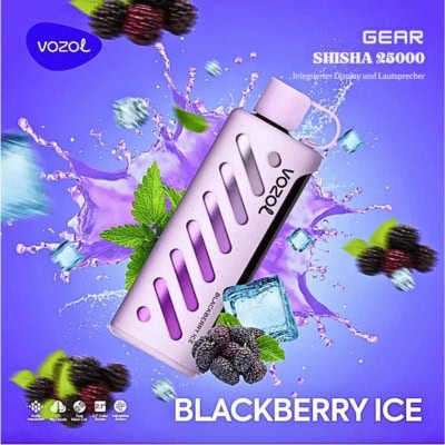 Vozol Disposable Shisha DTL 25000 puff - BLACKBERRY ICE - ( RECHARGEABLE ) 1 Vozol Disposable Shisha DTL 25000 puff - BLACKBERRY ICE - ( RECHARGEABLE )