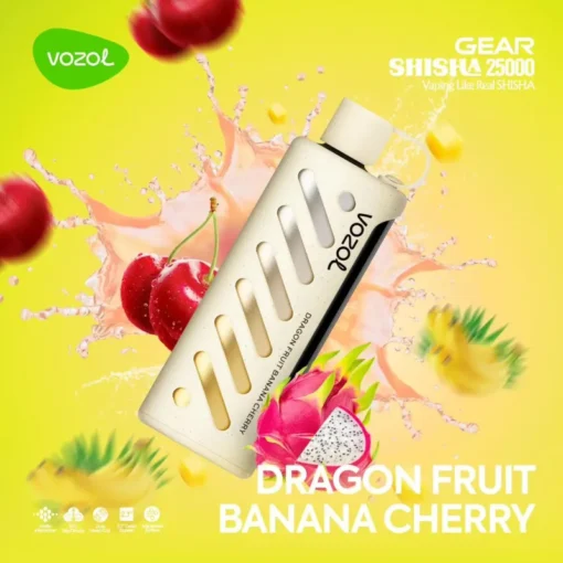 شيشة للاستخدام مرة واحدة Vozol، DTL، 25000 سحبة - DRAGONFRUIT BNANA CHERRY - (قابلة لإعادة التوصيل) 1 شيشة للاستخدام مرة واحدة Vozol، DTL، 25000 سحبة - DRAGONFRUIT BNANA CHERRY - (قابلة لإعادة التوصيل)