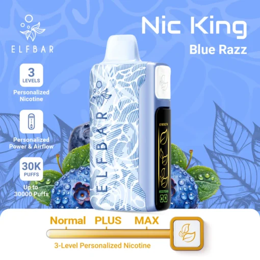 ELFBAR NIC KING 30000 puff - BLUE RAZZ - ( RECHARGEABLE )