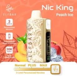 ELFBAR NIC KING 30000 puff - PEACH ICE - ( RECHARGEABLE )