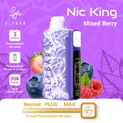 ELFBAR نيك كينج 30000 سحبة - توت مشكل - (قابل لإعادة التوصيل)