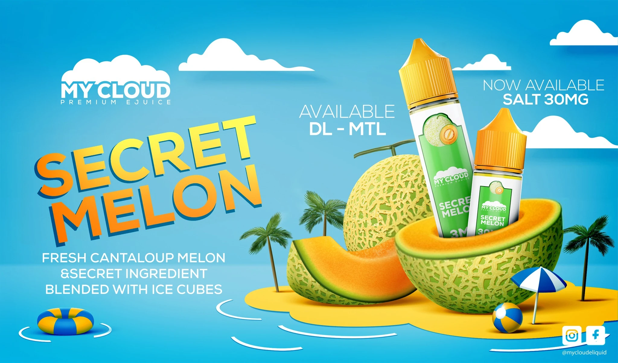 My Cloud - Secret Melon - MTL - 60ML 1 My Cloud - Secret Melon - MTL - 60ML