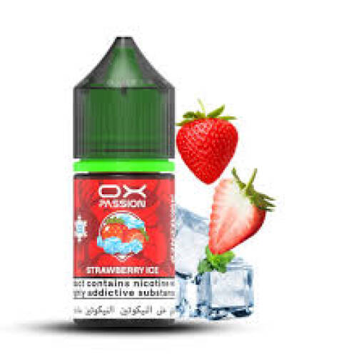 OXPASSION - آيس الفراولة - ملح - 30 مل 1 OXPASSION - STRAWBERRY ICE - SALT - 30ML