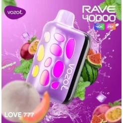 Vozol فيب للاستخدام مرة واحدة، 40000 سحبة - لوف 777 - (قابلة لإعادة التوصيل)