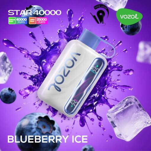Vozol  Disposable Star 40000 puff - BLUEBERRY ICE - ( RECHARGEABLE )