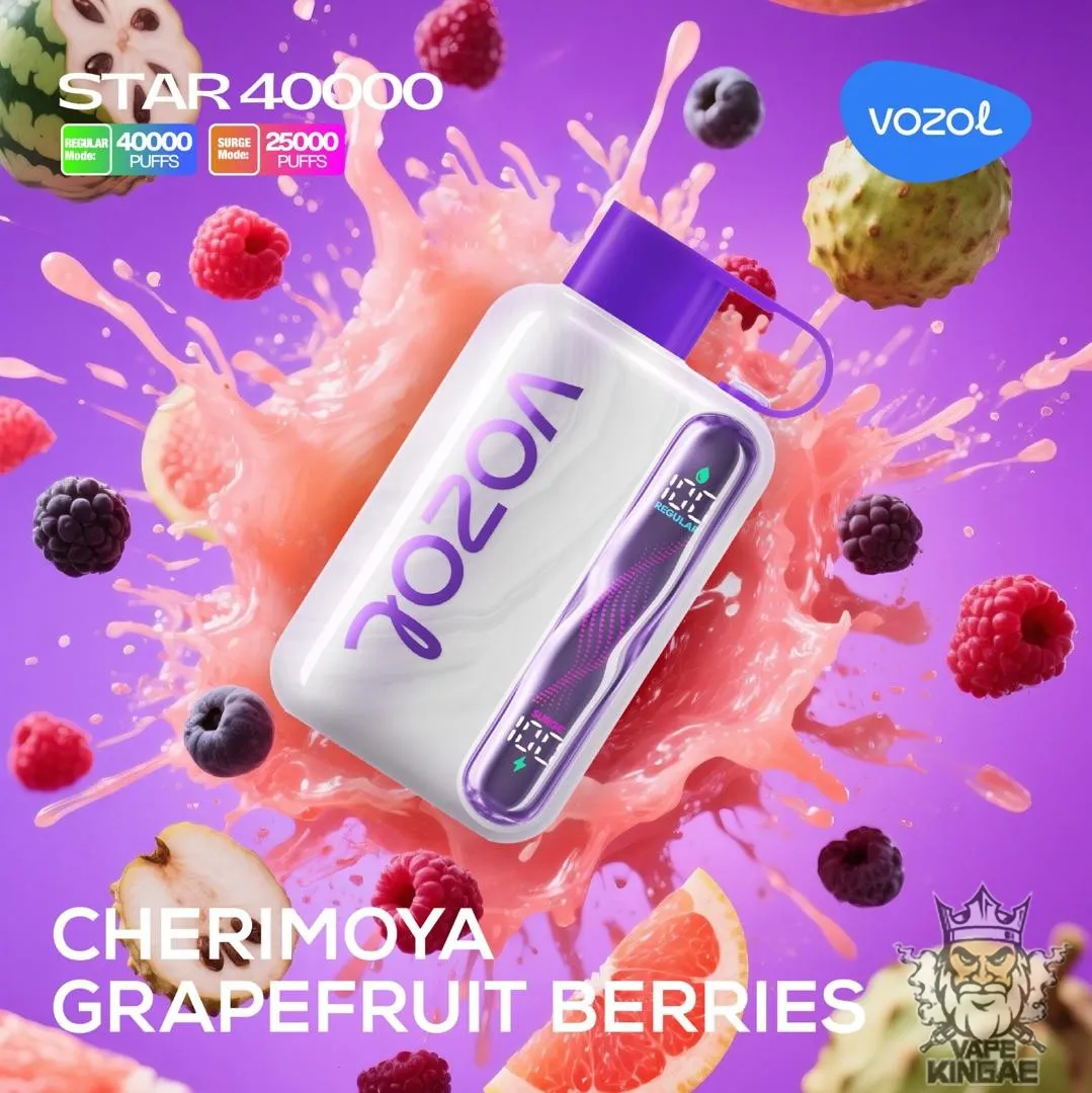 Vozol Disposable Star 40000 puff - CHERIMOYA GRAPFRUIT BERRIES - ( RECHARGEABLE ) 1 Vozol Disposable Star 40000 puff - CHERIMOYA GRAPFRUIT BERRIES - ( RECHARGEABLE )