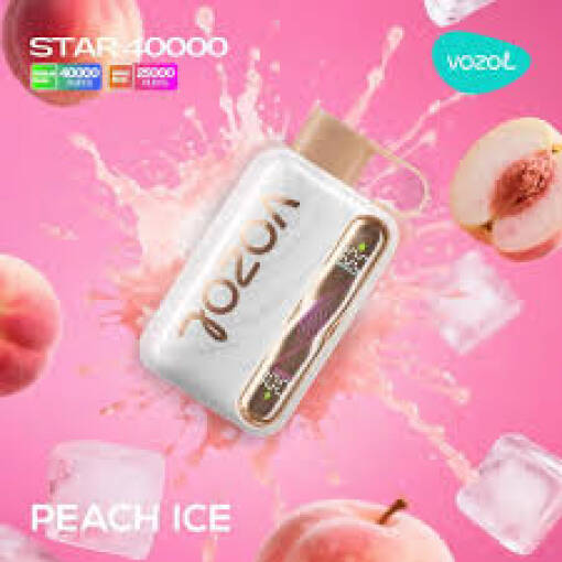 Vozol  Disposable Star 40000 puff - PEACH ICE - ( RECHARGEABLE )